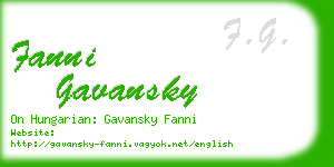 fanni gavansky business card